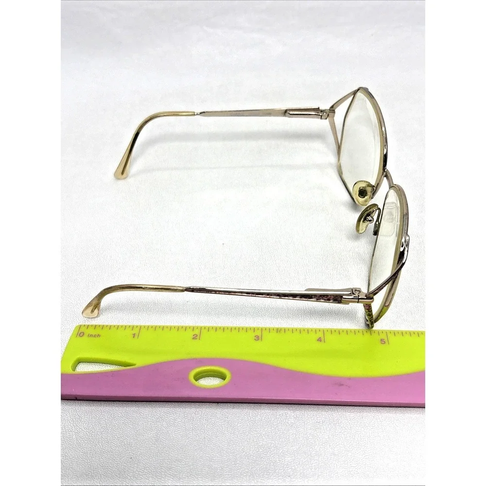 L'amy Carrie X709 Granny Eyeglasses 130mm Floral Gold Flex Hinge Frames Only